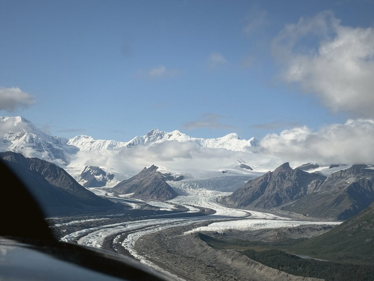 A glacier river from the air