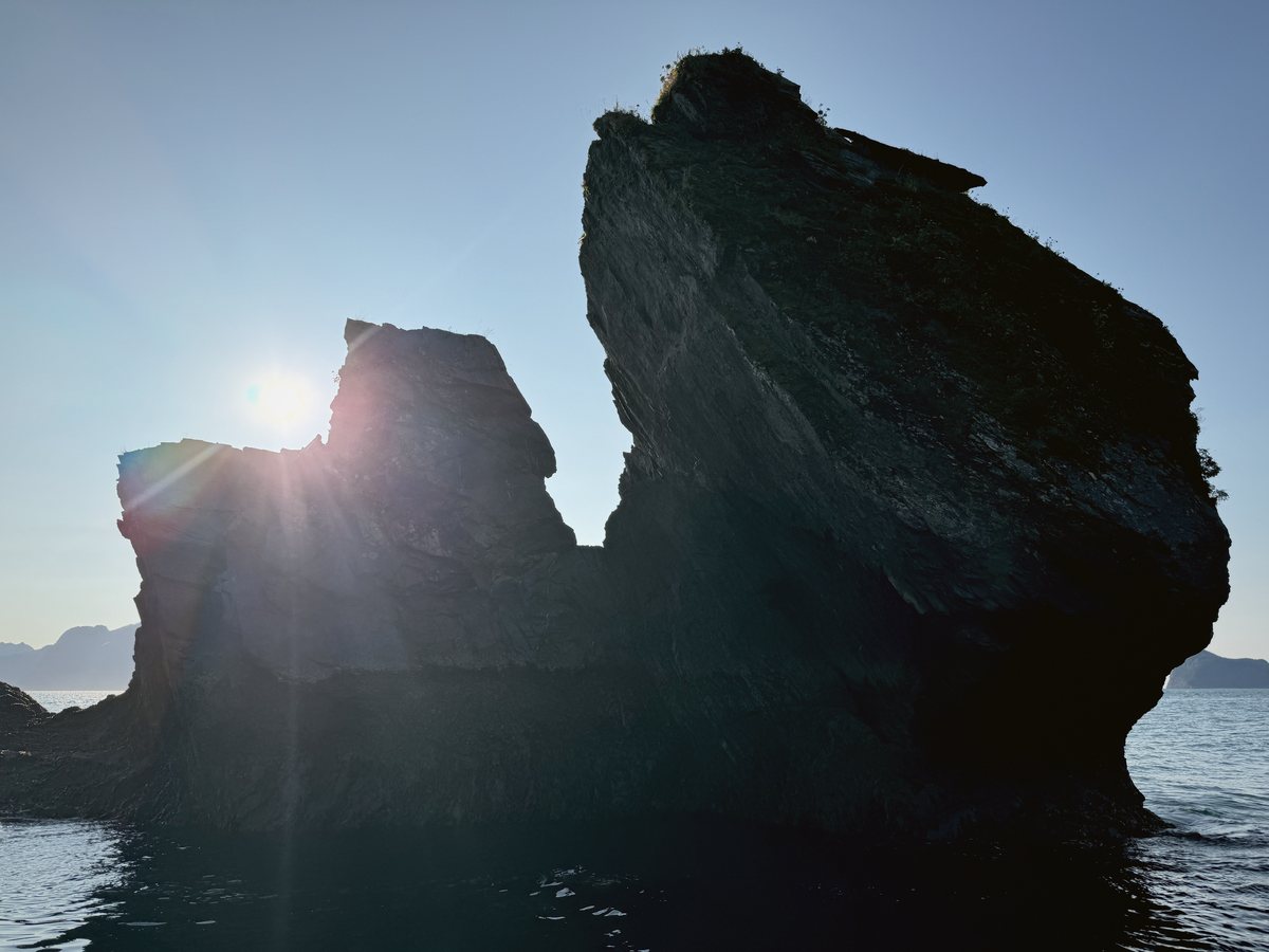 A sea stack at sunburst