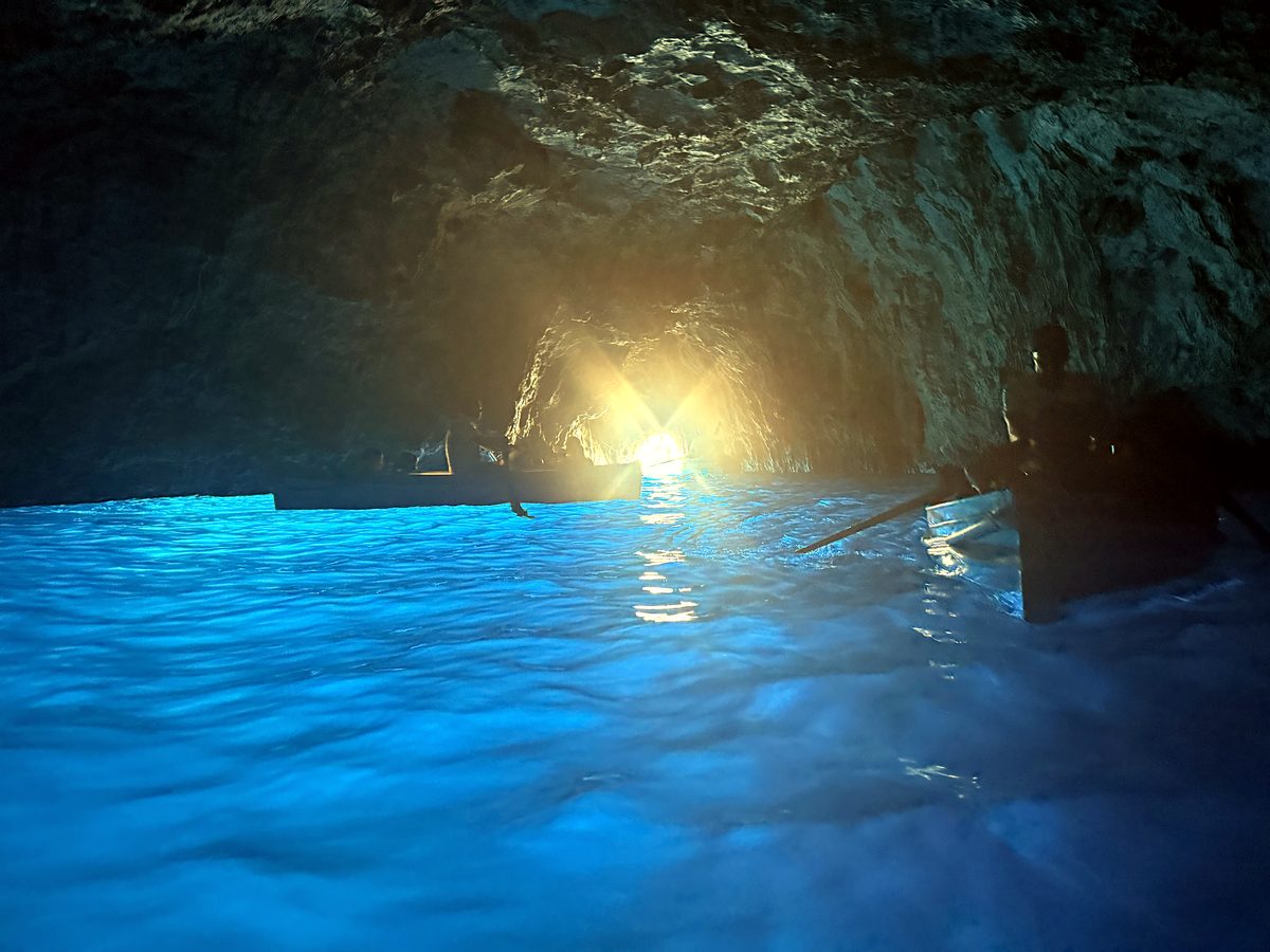 Inside the Blue Grotto at Capri