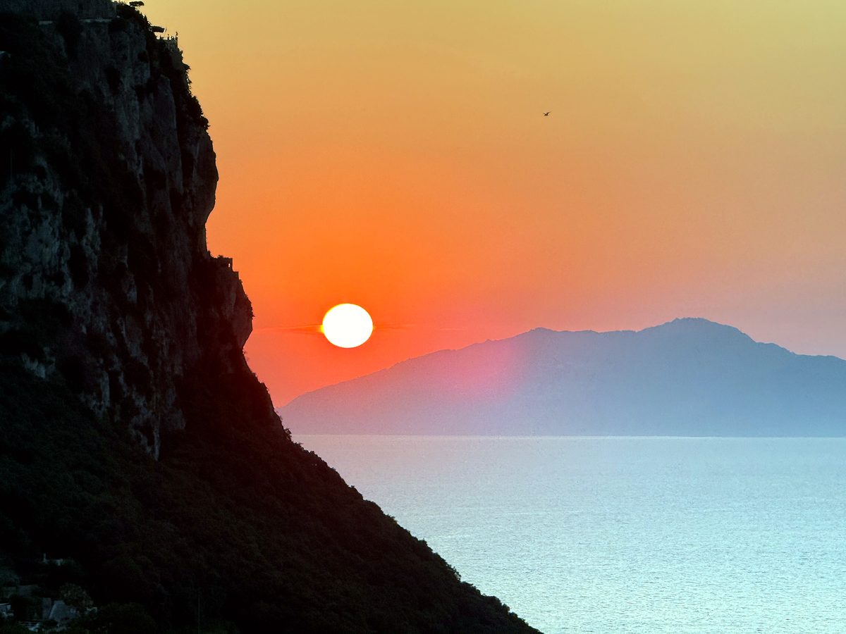 A Capri sunset over the sea