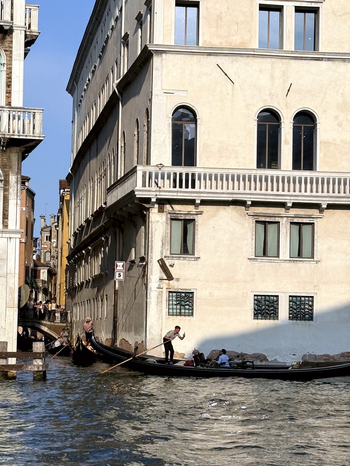 A gondolier on the canal
