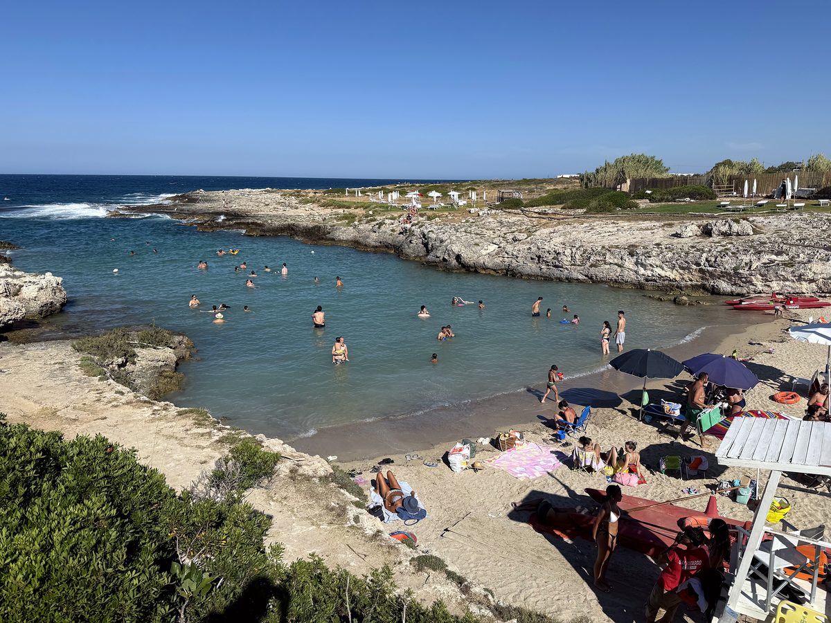 A beach club cove in Puglia