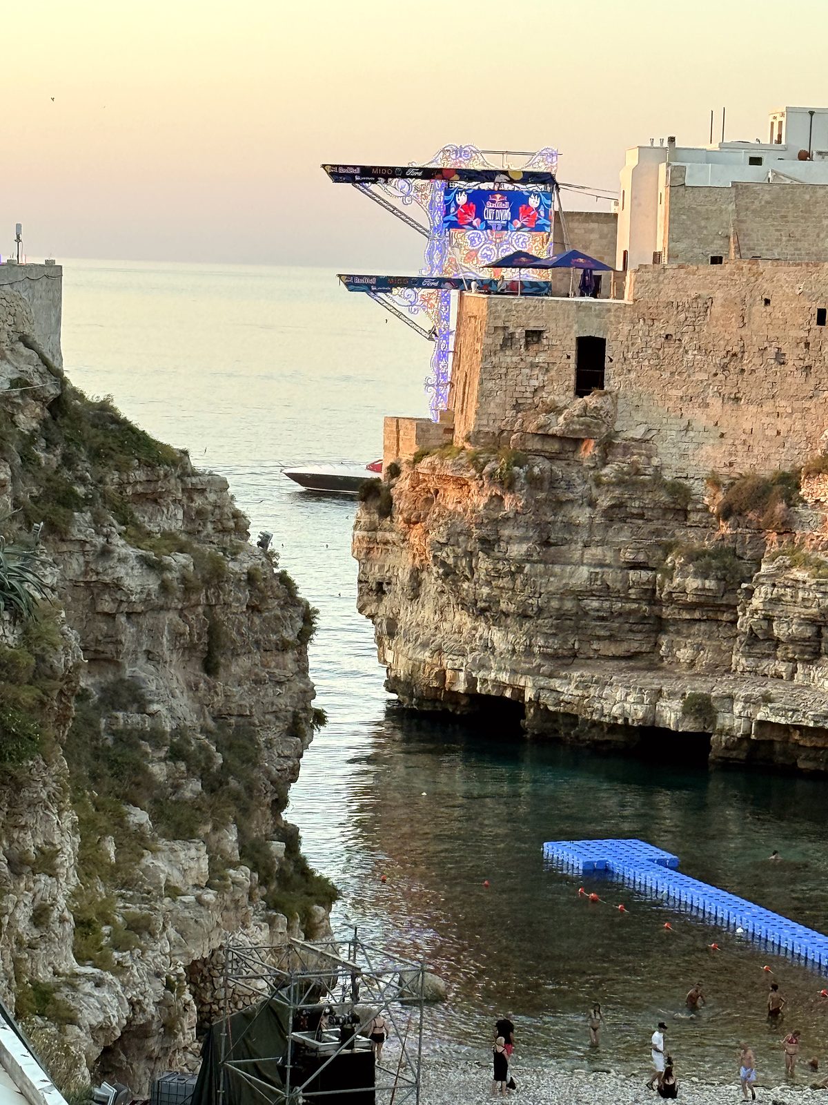 The cliff-diving platform at Polignano a Mare