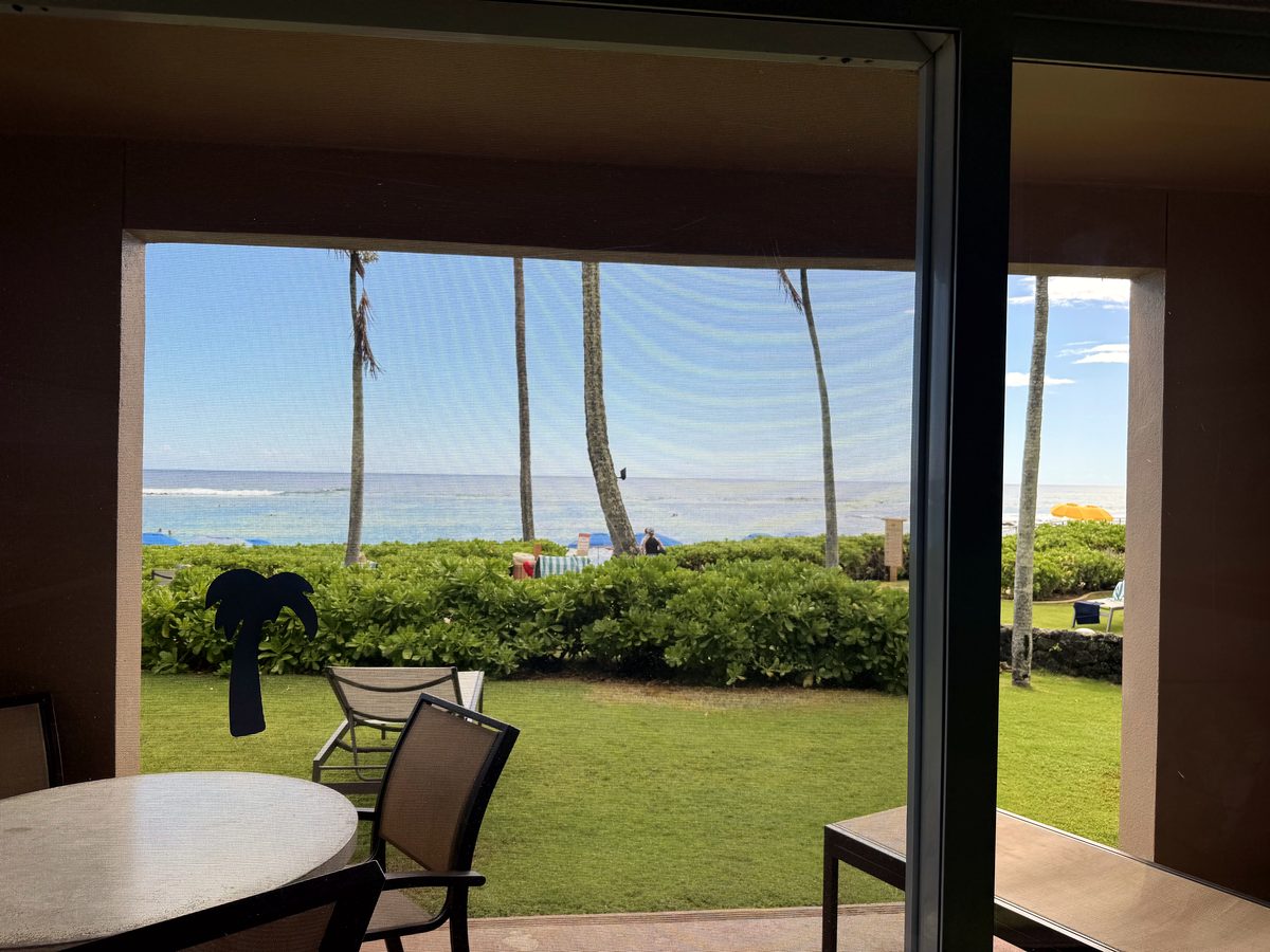 The view from a waterfront lanai at Poʻipū