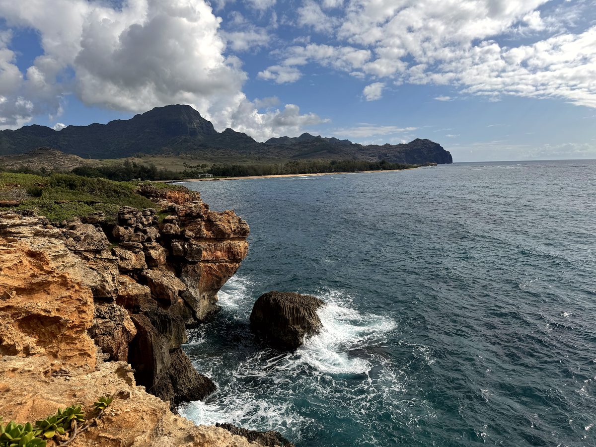 The lithified cliffs and surf of the Mahaʻulepu Heritage Trail