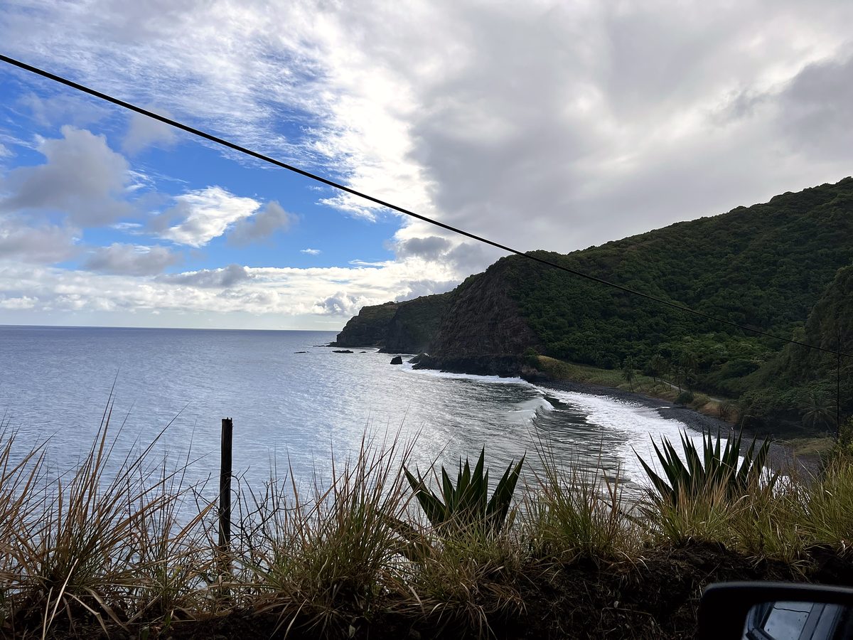The wild coastline on the far side of Maui