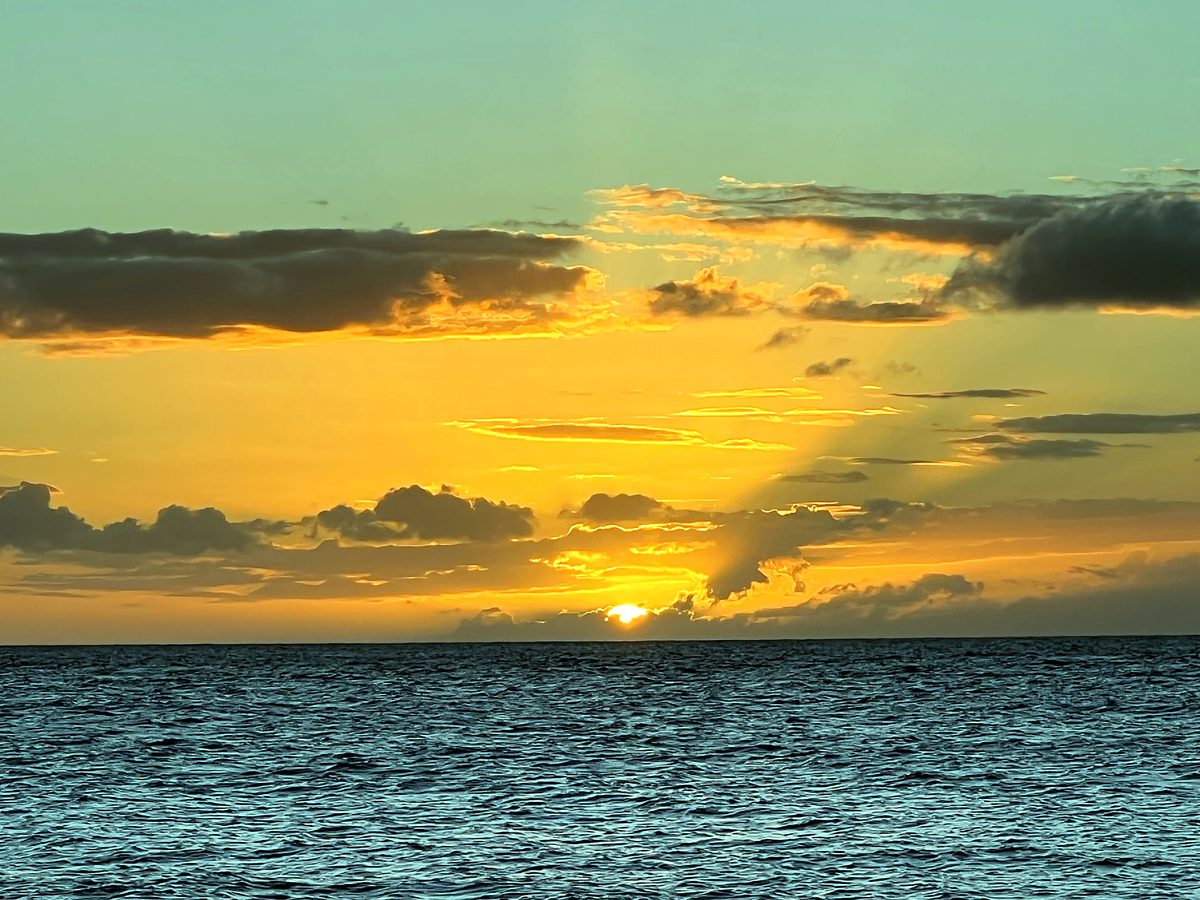 A last burst of orange over the water