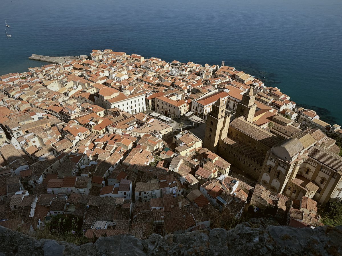 Cefalu rooftops from above