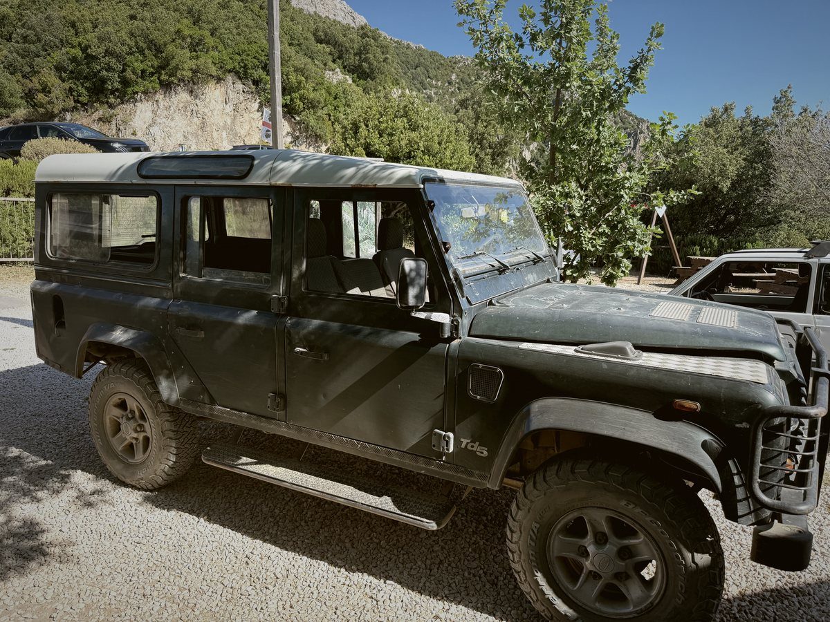Our jeep on the mountain road